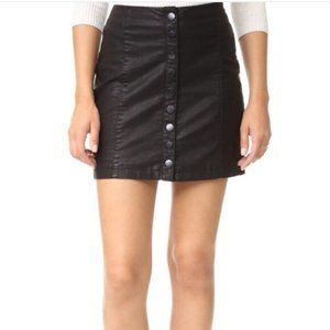 Free People Faux Leather Snap Front Mini Skirt